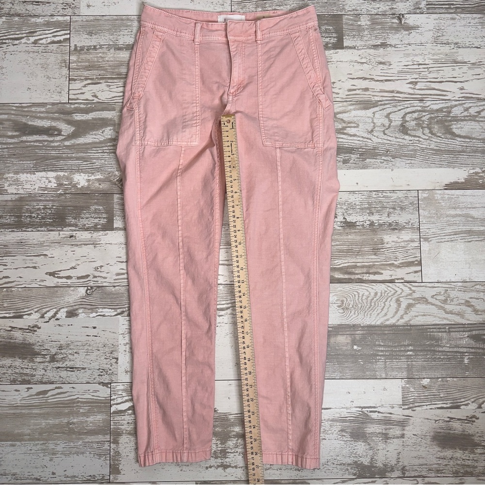 Anthropologie The Wanderer Pink Utility Cargo Pants Size 26 Cotton Linen Blend - Picture 5 of 15